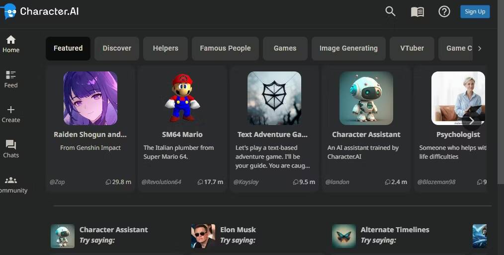 صورة لـ أفضل البدائل الموجودة لـ ChatGPT | screenshot-of-charcater-ai-website