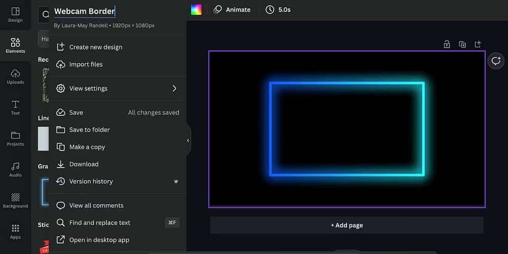 صورة لـ كيفية إنشاء تراكبات Twitch أثناء البث المُباسر على Canva | 1bU94TxjhhXllNE4O5kWyfg-DzTechs