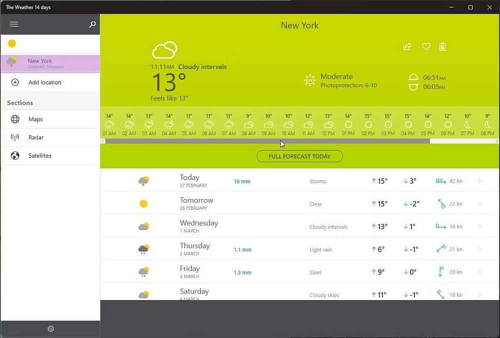 صورة لـ أفضل تطبيقات الطقس لـ Windows 10 و Windows 11 | 1grnY1Eo6zAC1GjFJk4eRmQ-DzTechs