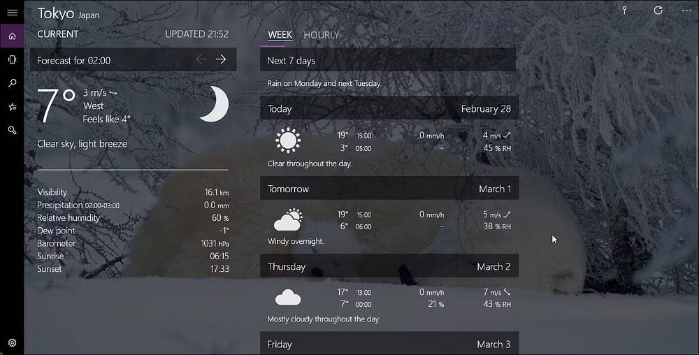 صورة لـ أفضل تطبيقات الطقس لـ Windows 10 و Windows 11 | 1mPj-5n36p-wM-qnxVivZig-DzTechs