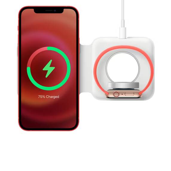 صورة لـ أفضل محطات الشحن 3 في 1 لمُنتجات Apple | Apple-MagSafe-Duo-Charger-with-iPhone-and-Apple-Watch.avif_