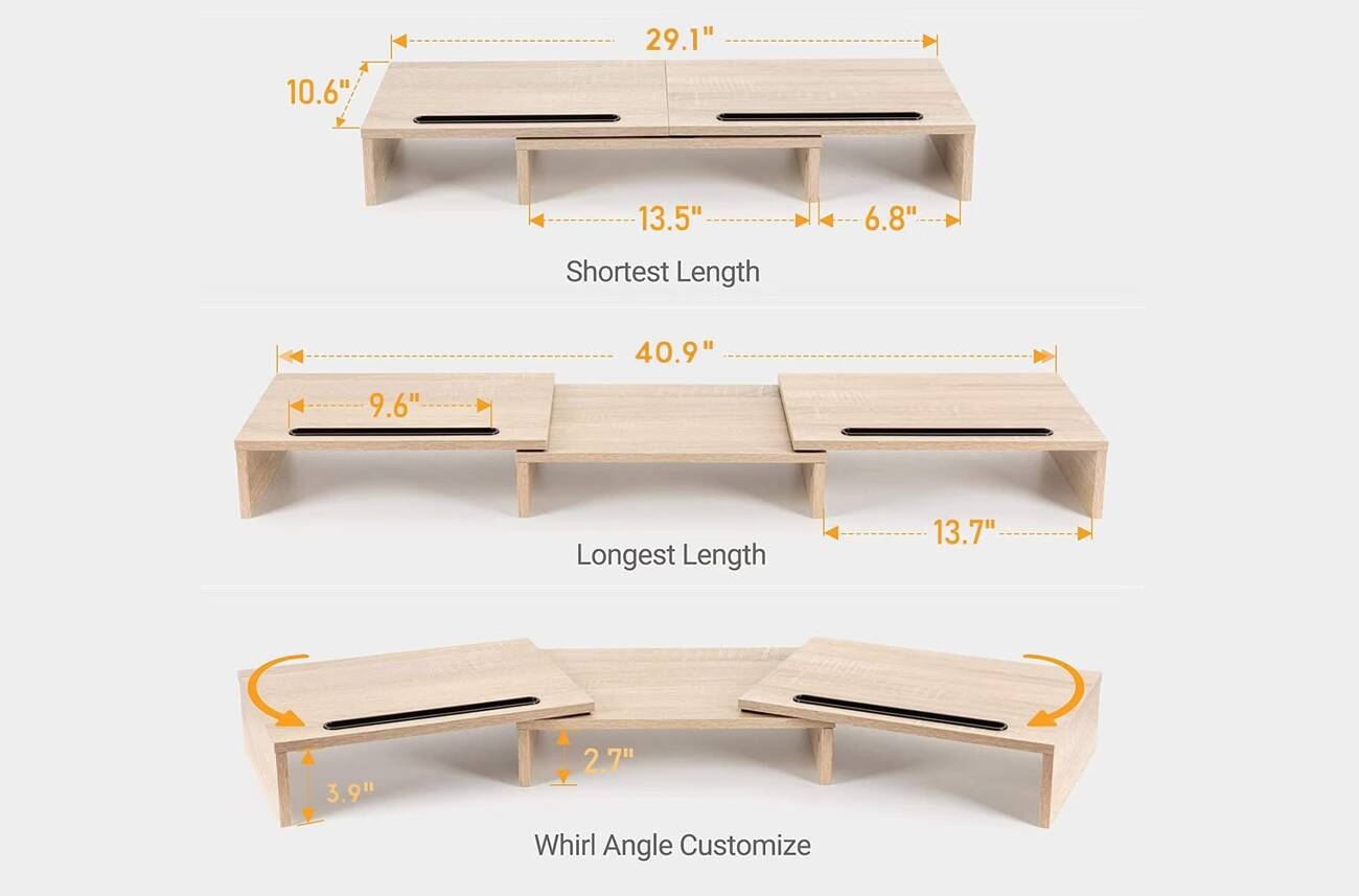صورة لـ أفضل أجهزة تنظيم المكاتب ومُلحقاتها | ameriergo-dual-monitor-stand-dimensions.avif_