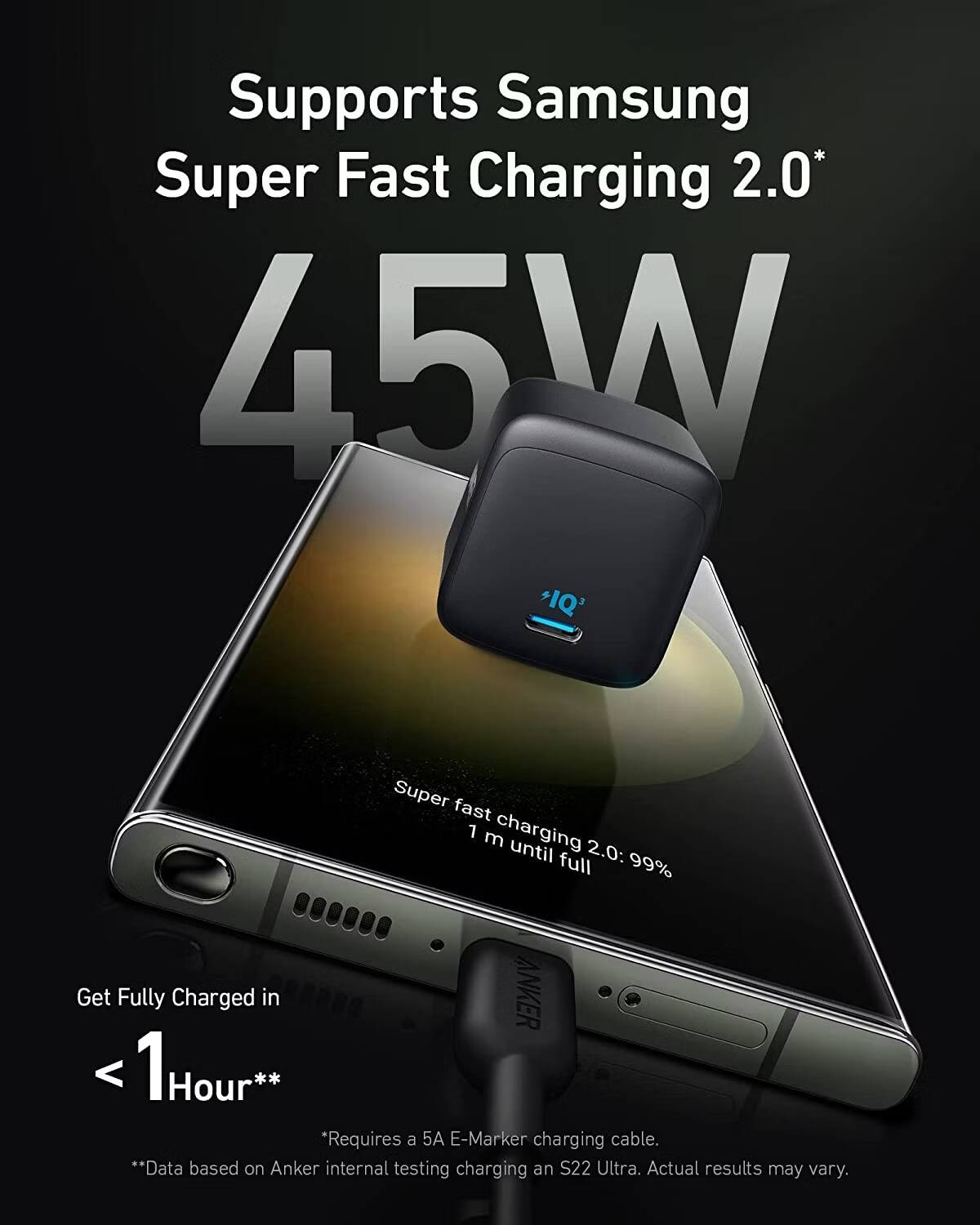 صورة لـ أفضل مُلحقات Samsung Galaxy S23 المُتوفرة | anker-313-charger-ace-45w-1.avif_