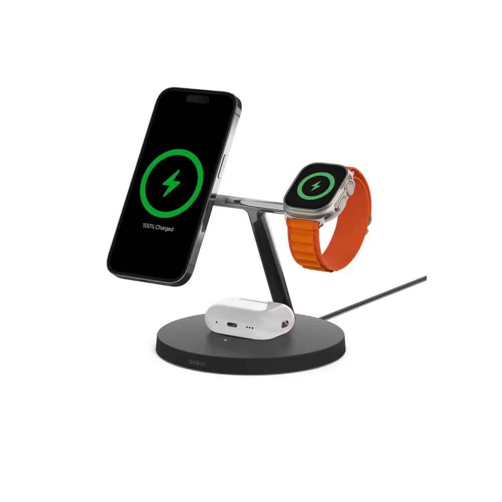صورة لـ أفضل محطات الشحن 3 في 1 لمُنتجات Apple | belkin-3-in-1-wireless-charger-with-magsafe-2nd-gen.avif_