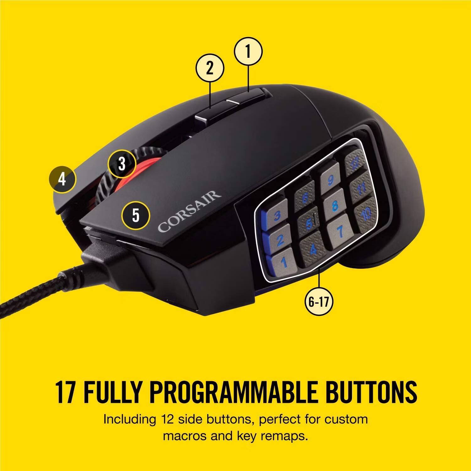 صورة لـ أفضل مجموعة من أجهزة الماوس المُخصصة للألعاب للأيادي الصغيرة | corsair-scimitar-pro-1.avif_