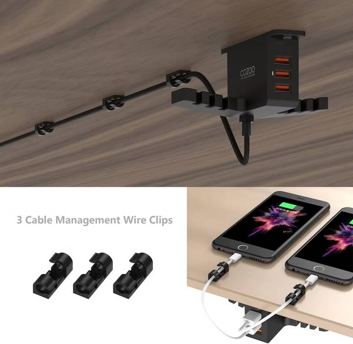 صورة لـ أفضل أجهزة تنظيم المكاتب ومُلحقاتها | cozoo-headset-holder-mount-with-wire-clips.avif_