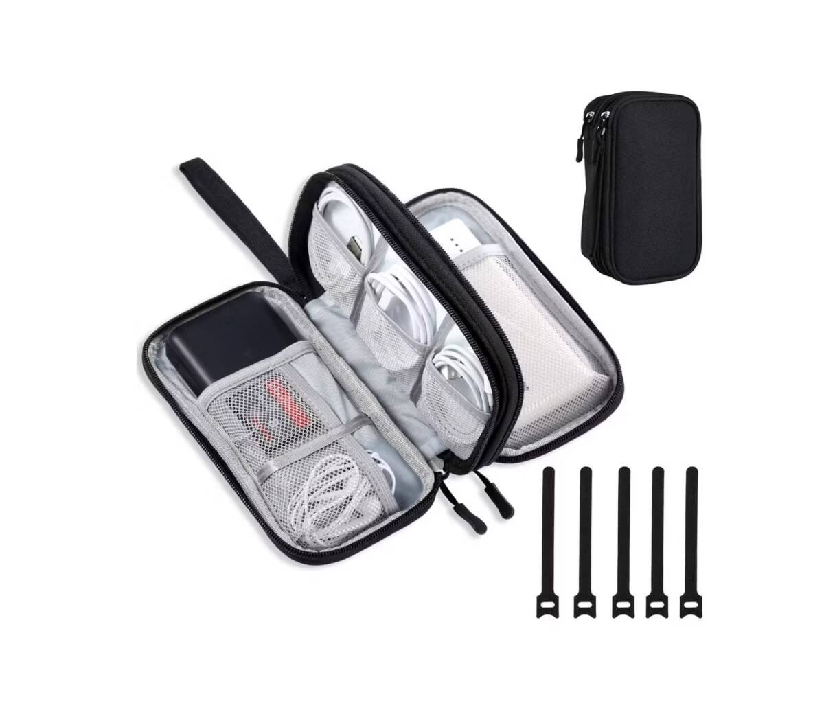 صورة لـ أفضل أدوات السفر للبقاء مُستمتعًا أثناء الرحلات الطويلة | ddgro-electronics-travel-organizer-open.avif_