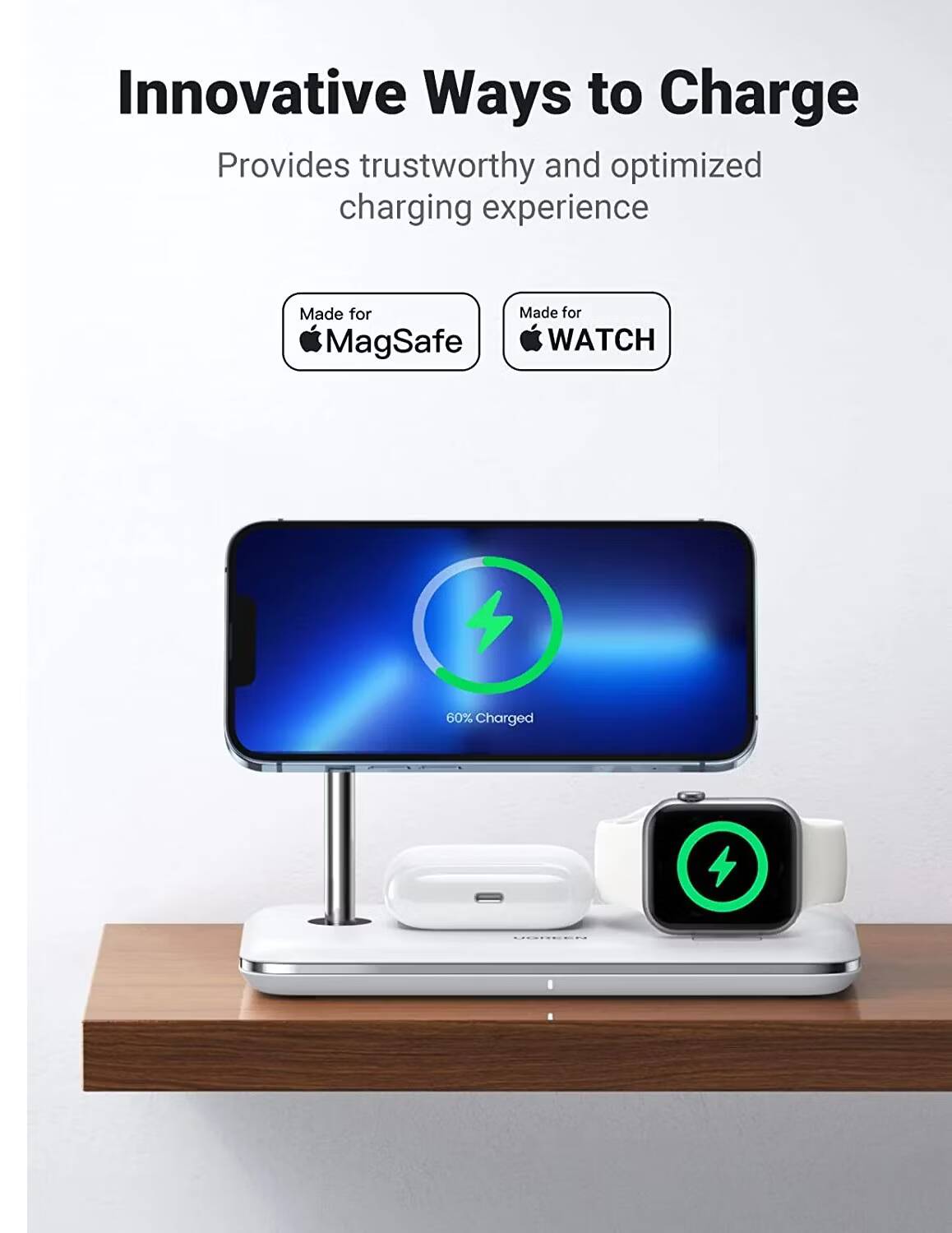 صورة لـ أفضل محطات الشحن 3 في 1 لمُنتجات Apple | ugreen-3-in-1-magsafe-wireless-charging-station-1-1.avif_