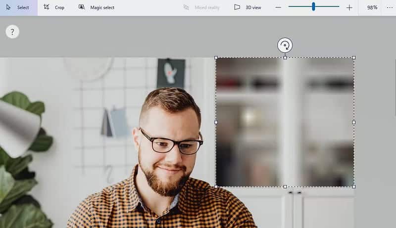 صورة لـ كيفية تعتيم جزء من صورة في Paint 3D باستخدام أداة التحديد | 1RTXV_GQl8vqQeGrBVu-EqQ-DzTechs