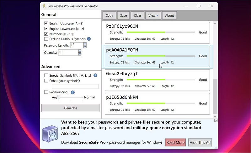 صورة لـ أفضل مُولدات كلمات السر المجانية لـ Windows | 1ZDTaXfgBnjuD-JlUV-sBnA-DzTechs