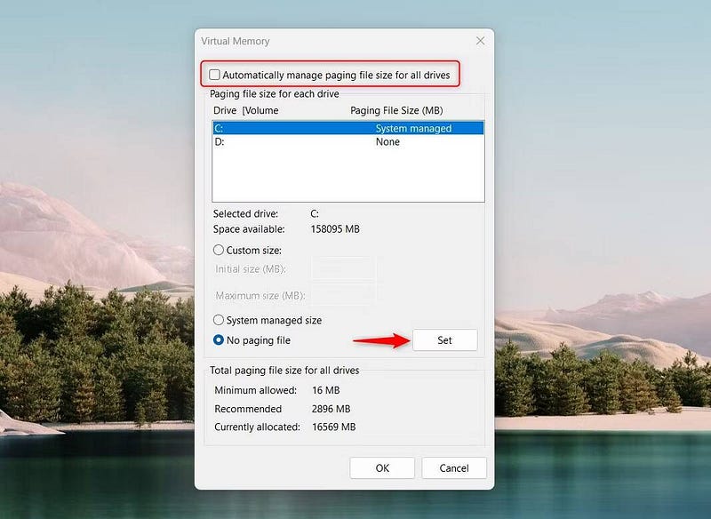 صورة لـ كيفية إعادة تعيين الذاكرة الافتراضية على Windows 11 | 1cxEDcgOkaNhjiMGFvt95sw-DzTechs