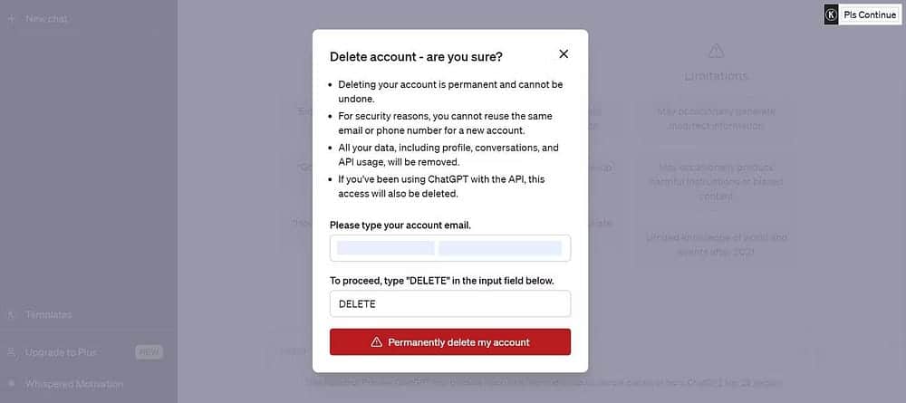 صورة لـ كيفية حذف حسابك على ChatGPT | 1t4Hysy189oGpklDZkTUuSA-DzTechs