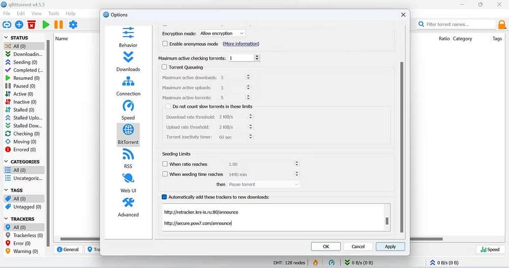 صورة لـ كيفية تسريع تنزيلاتك في qBittorrent على Windows | 1I7UBVZD-8Q2NYQhLW8xfiQ-DzTechs