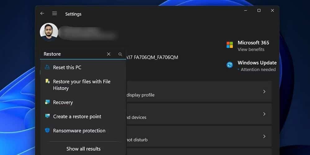 صورة لـ طرق لفتح استعادة النظام على Windows 11 | 1_W_ukrj3NwX8_uBK20m77Q-DzTechs