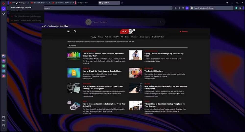 صورة لـ كيفية تحقيق أقصى استفادة من Tab Islands في مُتصفح Opera One | 1WZHU9i605T1Db5Pdzjl2Vw-DzTechs