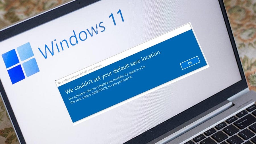 صورة لـ دليل استكشاف الخطأ “تعذر علينا تعيين مكان الحفظ الافتراضي الخاص بك” في Windows وإصلاحه | 1BcbKGv7TOe62hzHFK758ug-DzTechs