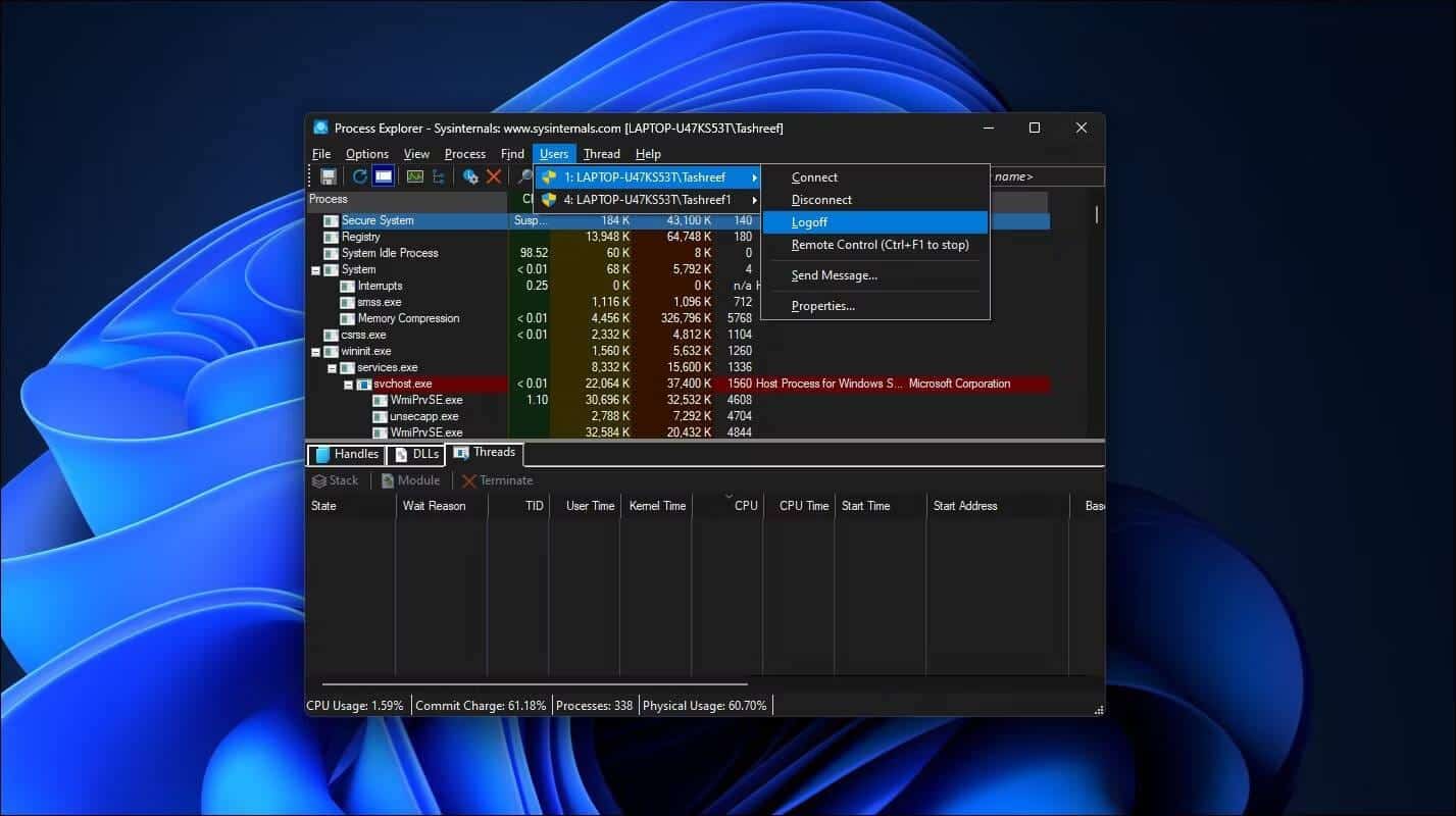 صورة لـ كيفية تسجيل خروج المُستخدمين الآخرين على Windows 11 لتحسين إدارة الحسابات | 1MZSNnAXJVjeZuUR5LHRLuQ-DzTechs