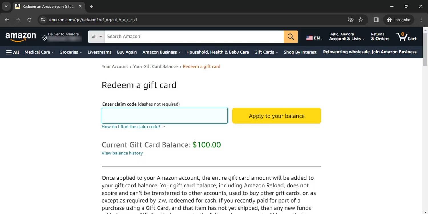 صورة لـ كيفية إضافة بطاقة الهدايا إلى حسابك على Amazon وماذا تفعل إذا لم تتمكن من استردادها | 1gCw6hRCZf0oKeutUxHS9Bw-DzTechs