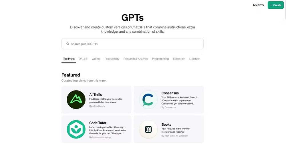 صورة لـ استكشاف متجر GPT المُخصص من OpenAI: دليل الوصول إليه واستخدامه بكفاءة | 1hq-op_pEn2aV5ebHmK-SYg-DzTechs