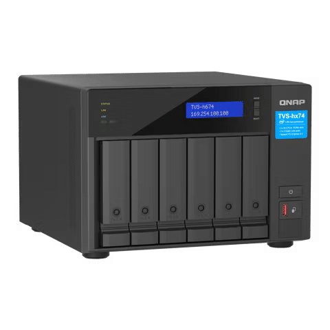 صورة لـ اختيار أفضل NAS مُتاح لخادم الوسائط المنزلي: دليل الشراء والمُقارنة | qnap-tvs-h674-i3-16g-us.avif_