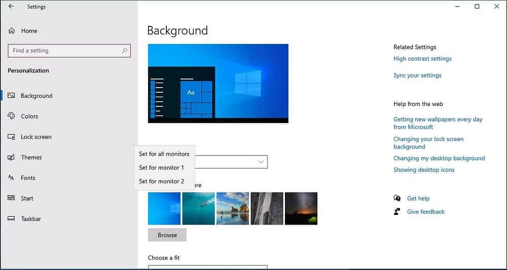 صورة لـ كيفية استخدام خلفيات مُختلفة لكل شاشة خارجية مُتصلة في Windows 10/11 | 1QS8yFDU7uA3jNc82Ebjbvg-DzTechs