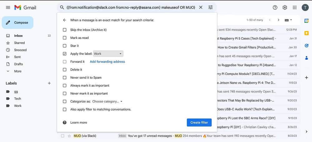 صورة لـ تنظيم بريدك الوارد في Gmail: دليل فعّال لإنشاء وإدارة قواعد فلترة الرسائل بكفاءة | 1kgoPtdWcOxI67E7bcFJikA-DzTechs