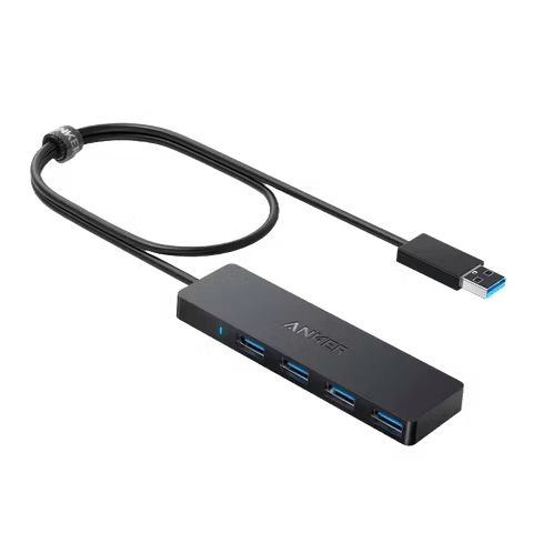 صورة لـ أفضل مُوزعات ومحاور USB لجهاز PS5 لتعزيز تجربة ألعابك | anker-ultra-slim-4-port-usb-3-0-data-hub.avif_