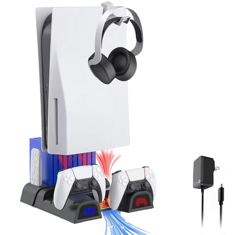 صورة لـ أفضل شواحن أجهزة التحكم DualSense المُخصصة لـ PS5 | nexigo-ps5-accessories-silent-cooling-stand.avif_
