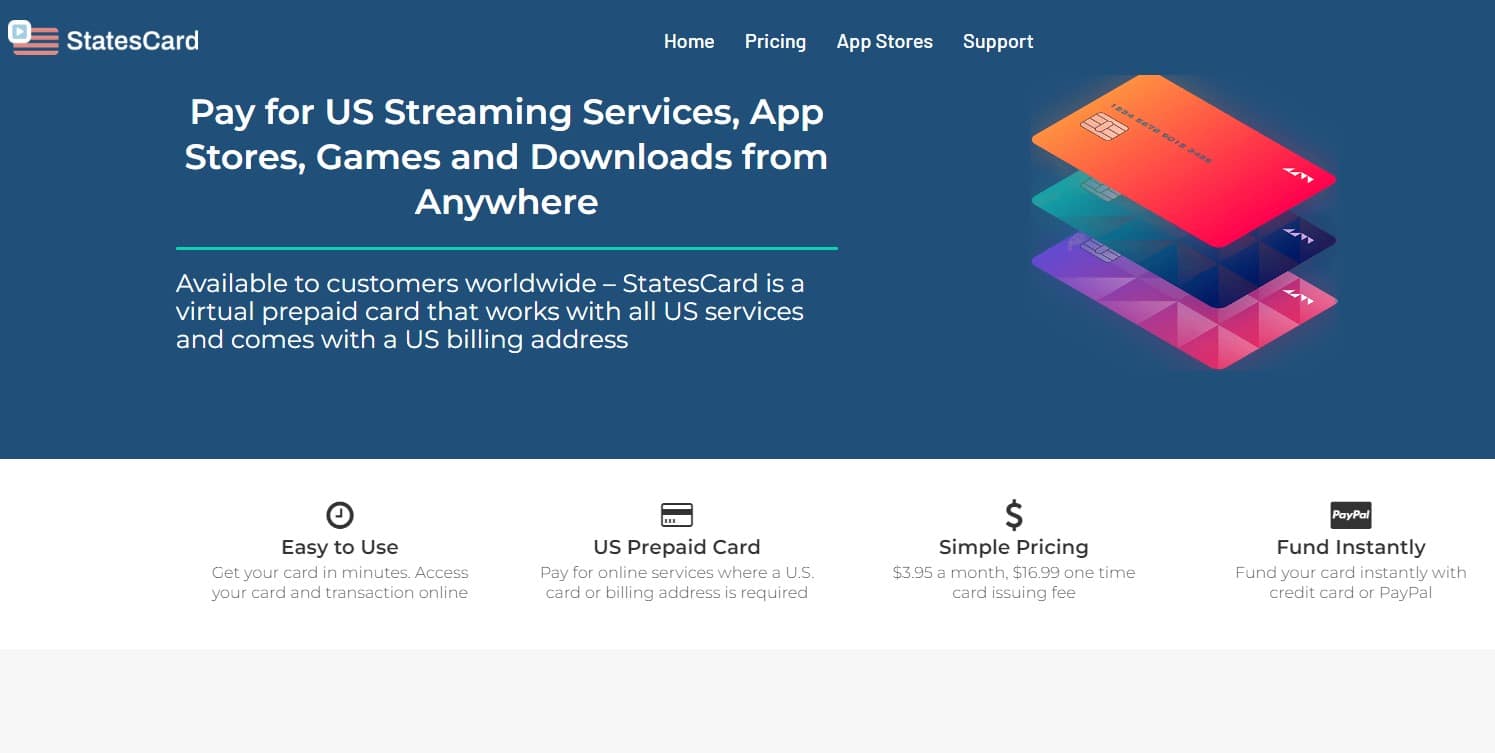 صورة لـ مُراجعة StatesCard – الدفع مُقابل الوصول إلى خدمات البث والتطبيقات الأمريكية من أي مكان | statescard-review-cardds-300x294-1