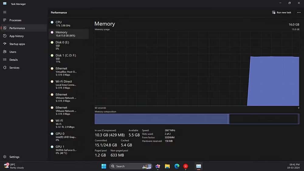صورة لـ كيفية التحقق من استخدام الذاكرة (RAM) وبطاقة الرسومات (GPU) والمُعالج (CPU) في Windows 11 | 1IfI44PnPOJxaKBe5ElPRWg-DzTechs