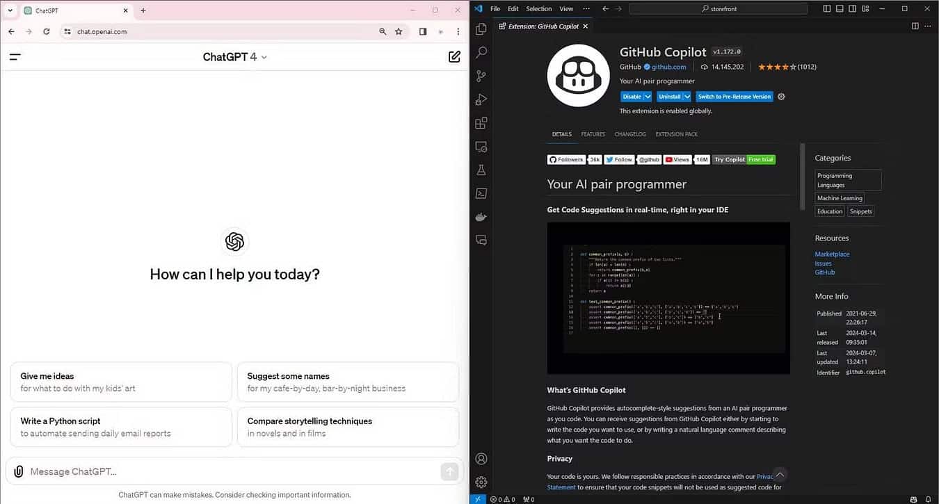 صورة لـ GitHub Copilot أم ChatGPT: أيهما أفضل للمهام البرمجية؟ | 1XyWBTt_MHt3BSbtXB8DhIg-DzTechs