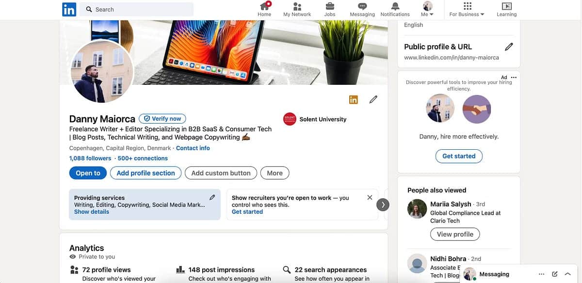 صورة لـ كيفية تحسين ملفك الشخصي على LinkedIn باستخدام الذكاء الاصطناعي | 1VUfCsWr0Z5gAloqvYKXSwQ-DzTechs