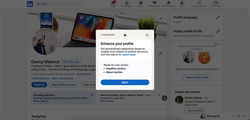 صورة لـ كيفية تحسين ملفك الشخصي على LinkedIn باستخدام الذكاء الاصطناعي | 1YhQ8SiBCocy5mzxsWqQpwg-DzTechs