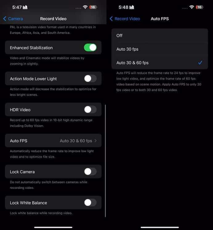 صورة لـ أفضل إعدادات كاميرا الـ iPhone لتسجيل مقاطع فيديو أفضل | 1yQSORHyep1shW05p5ZGatw-DzTechs