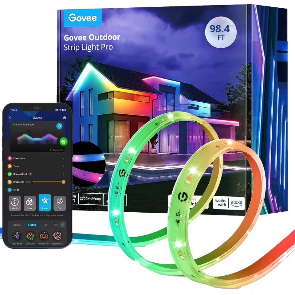 صورة لـ أفضل شرائط الإضاءة LED لإضافة لمسة جمالية لمُختلف العناصر | govee-outdoor-lights.avif_