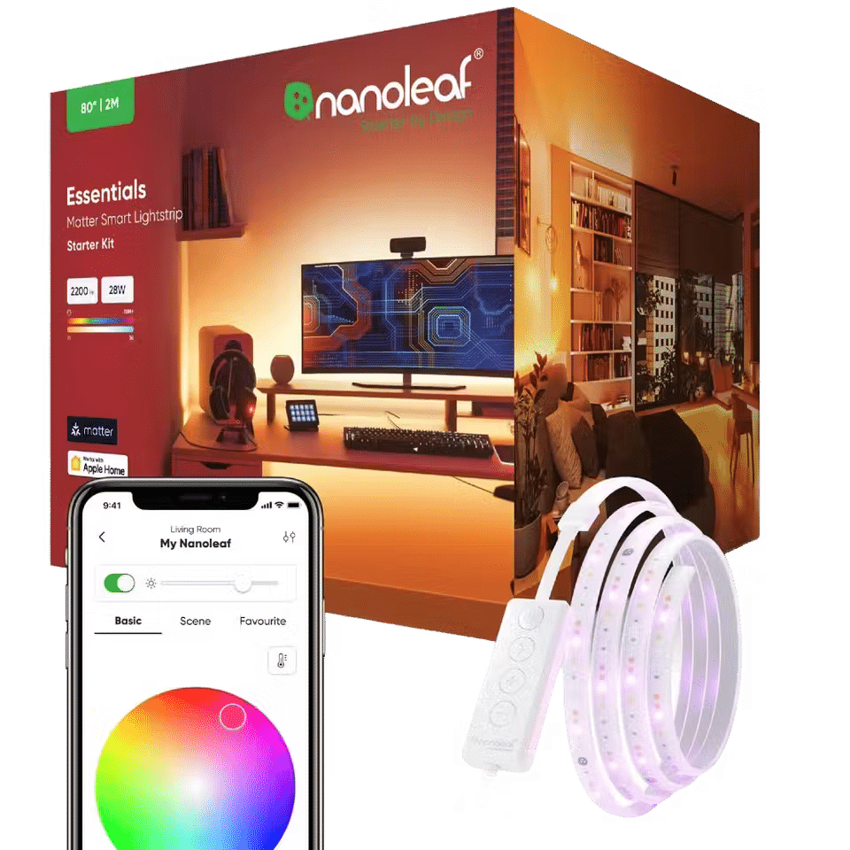 صورة لـ أفضل شرائط الإضاءة LED لإضافة لمسة جمالية لمُختلف العناصر | nanoleaf-essentials.avif_