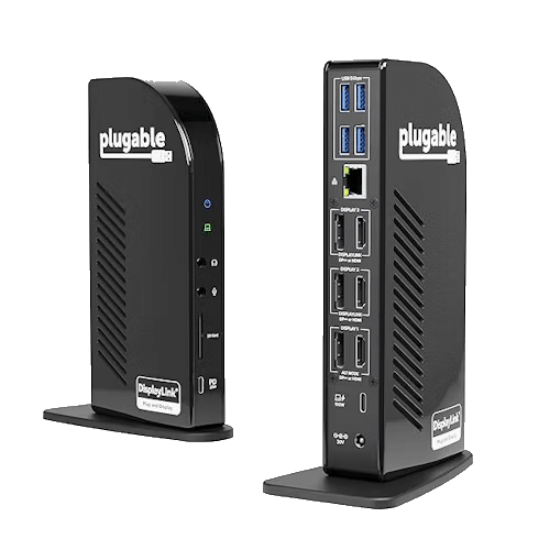 صورة لـ أفضل قواعد التوصيل التي تدعم USB-C المُتاحة هذا العام | plugable-4k-docking-station-triple-monitor-tag.avif_