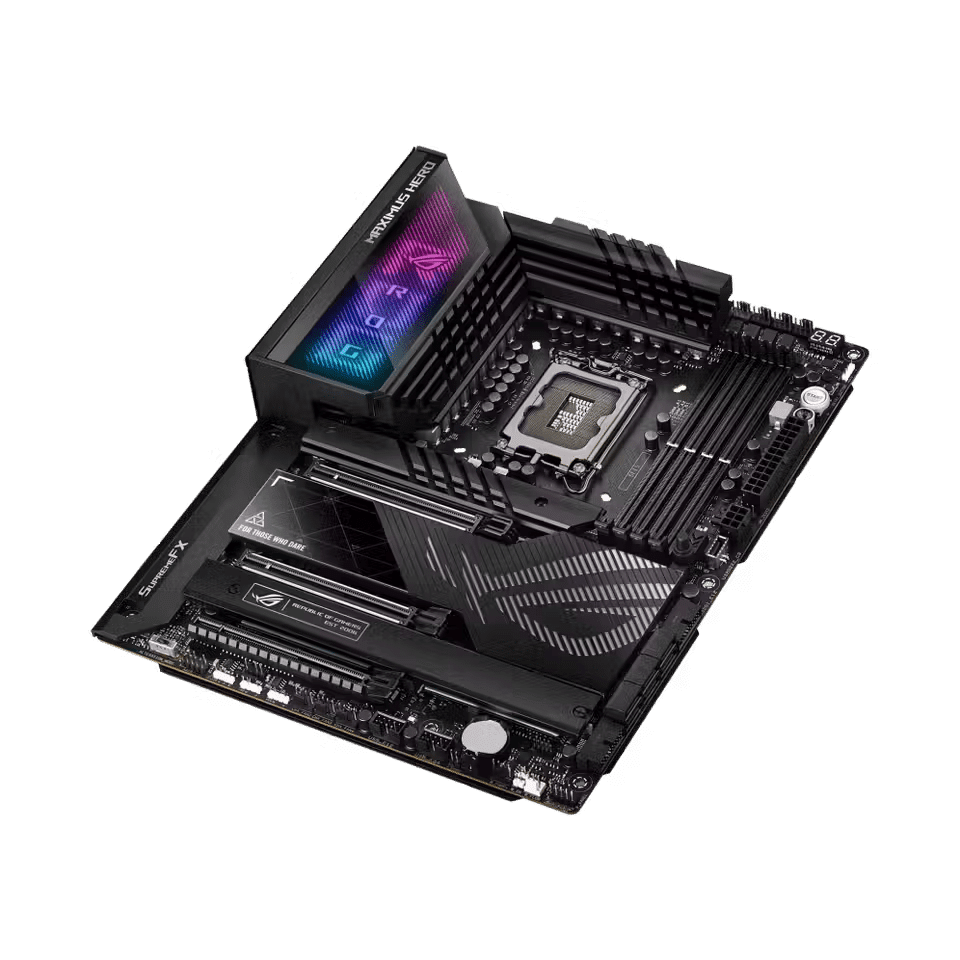 صورة لـ أفضل اللوحات الأم طراز Z790 التي تدعم مُعالجات Intel من الجيل الثالث عشر | asus-rog-maximus-z790-hero-min.avif_