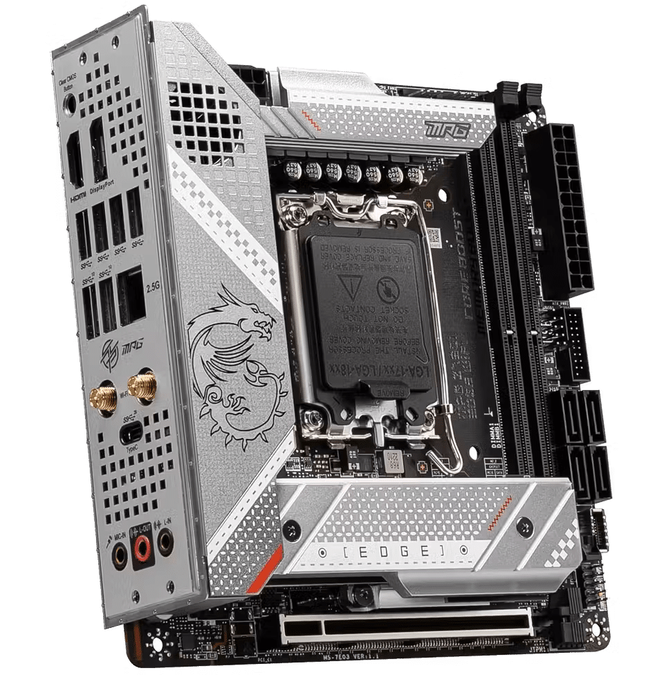 صورة لـ أفضل اللوحات الأم طراز Z790 التي تدعم مُعالجات Intel من الجيل الثالث عشر | msi-mpg-z790i-edge-wifi-min.avif_