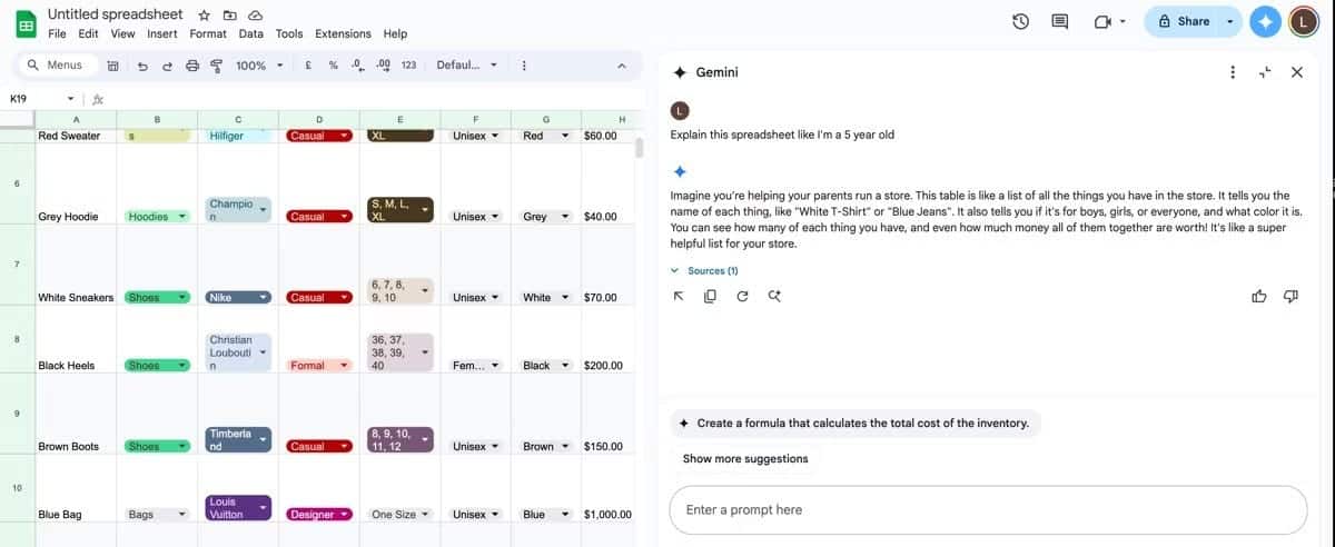 صورة لـ تأثير إضافة Gemini على تحسين تجربتي مع جداول بيانات Google | 1S5M_ZbHpuzKUN8lAVC3_DA-DzTechs