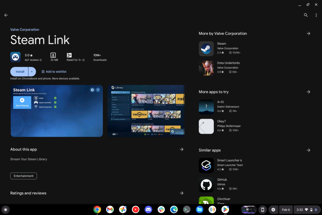 تطبيق Steam Link للأندرويد - Steam على Chromebook