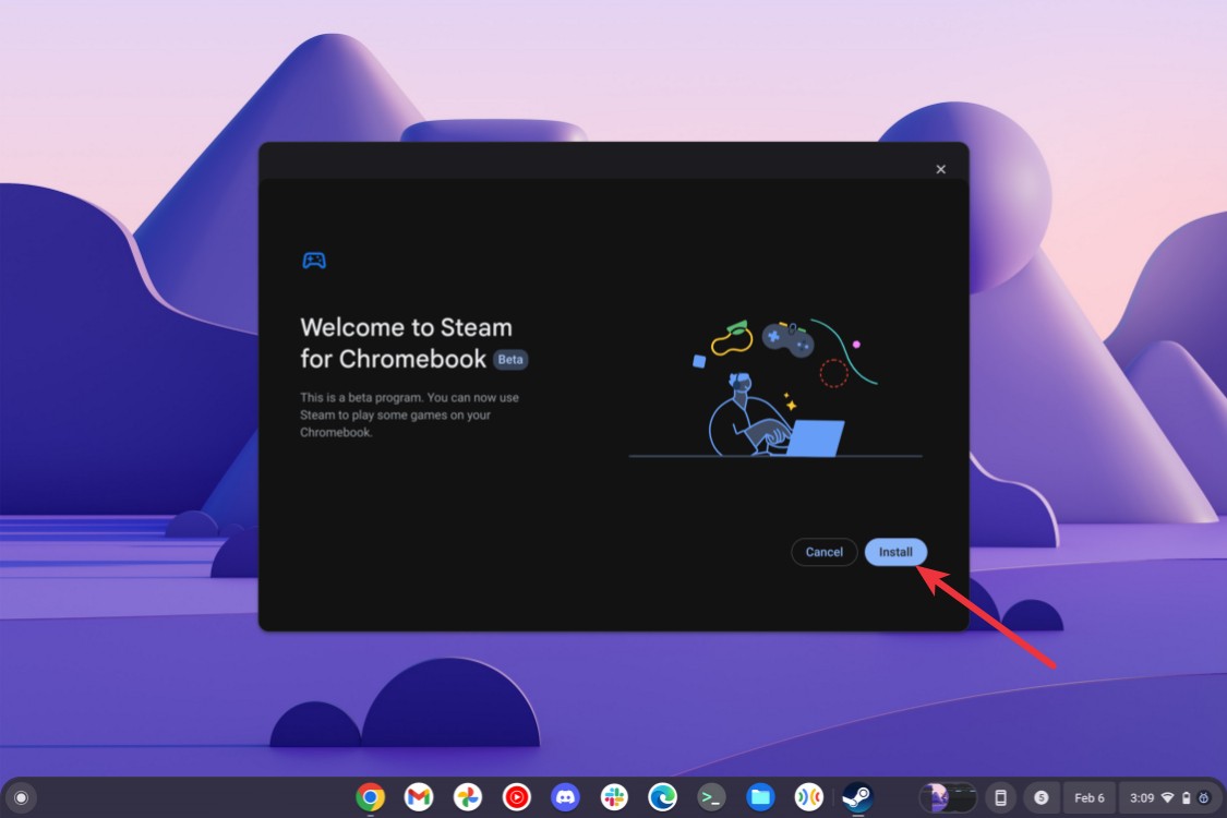 مرحباً بك في Steam على Chromebook