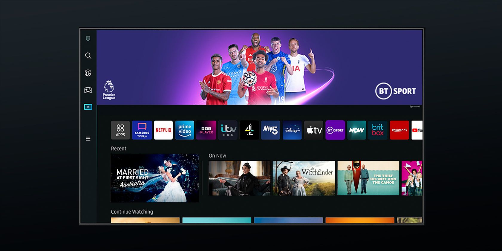Tizen OS on a Samsung TV