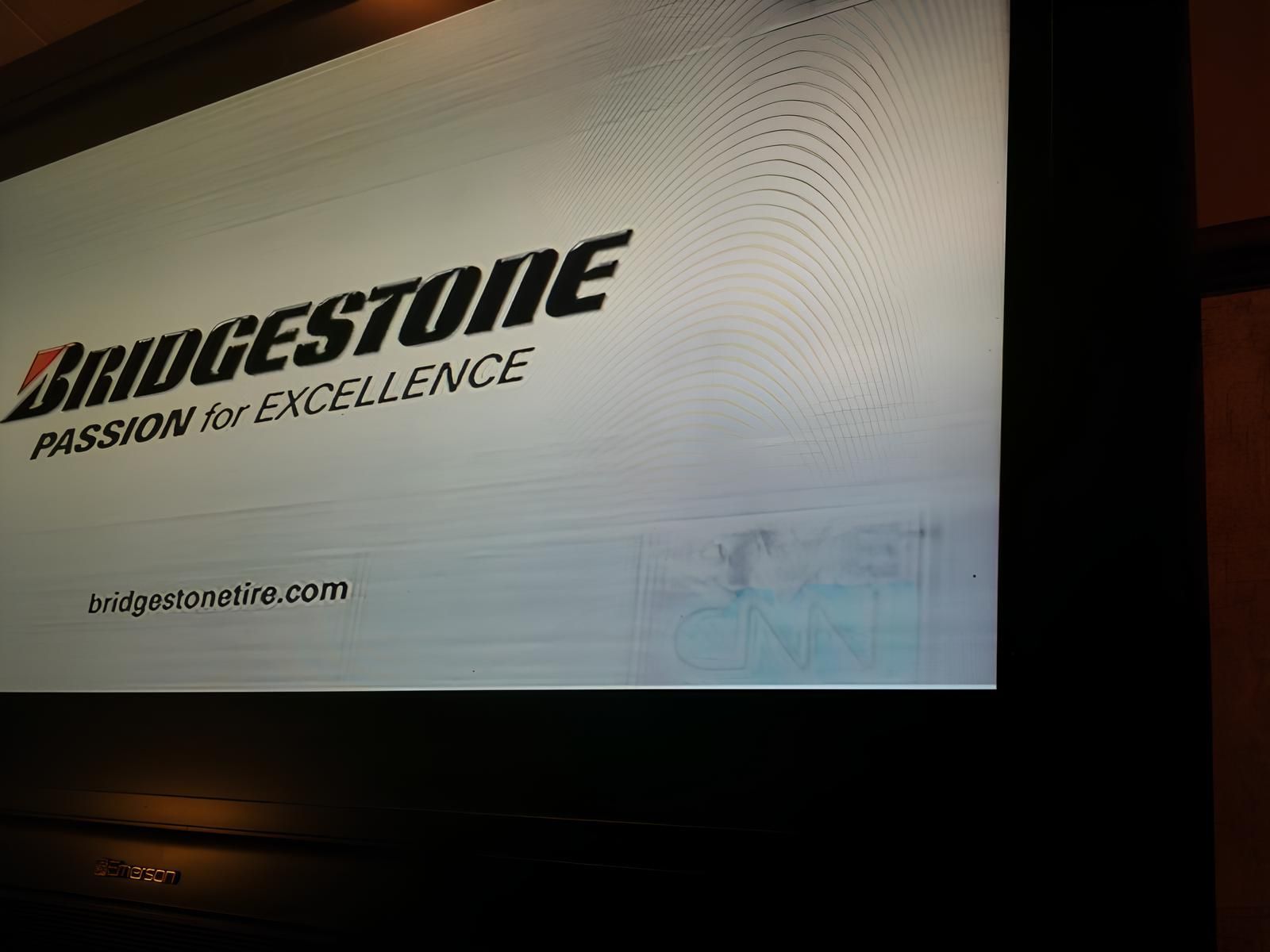 TV screen showing burn in on display