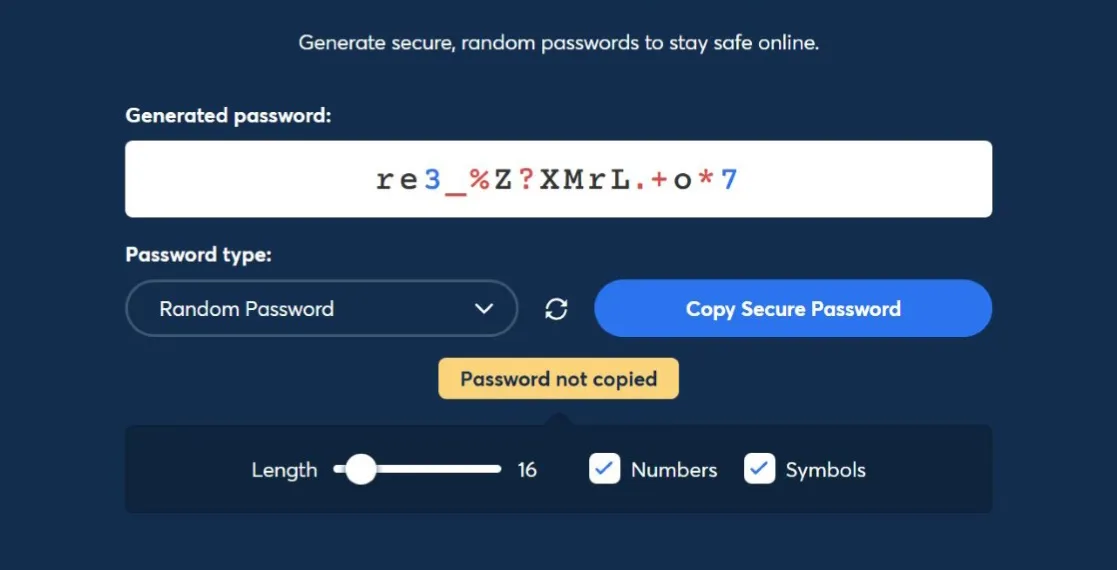 Generátor hesla 1Password