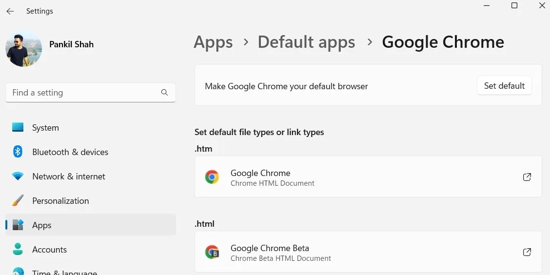 تعيين Chrome كمتصفح افتراضي على Windows 11