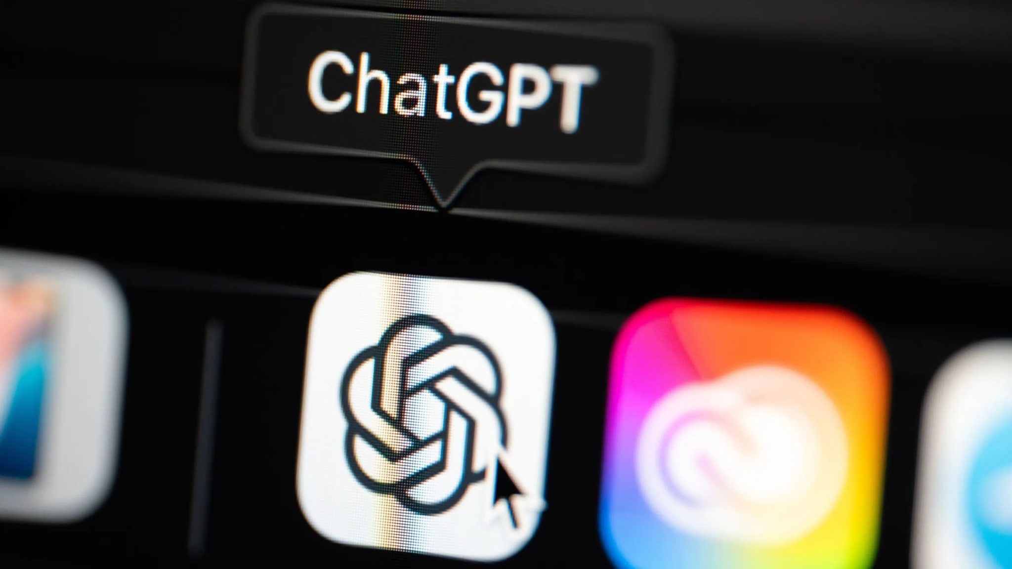 أيقونة تطبيق ChatGPT على جهاز Mac مُكبَّرة