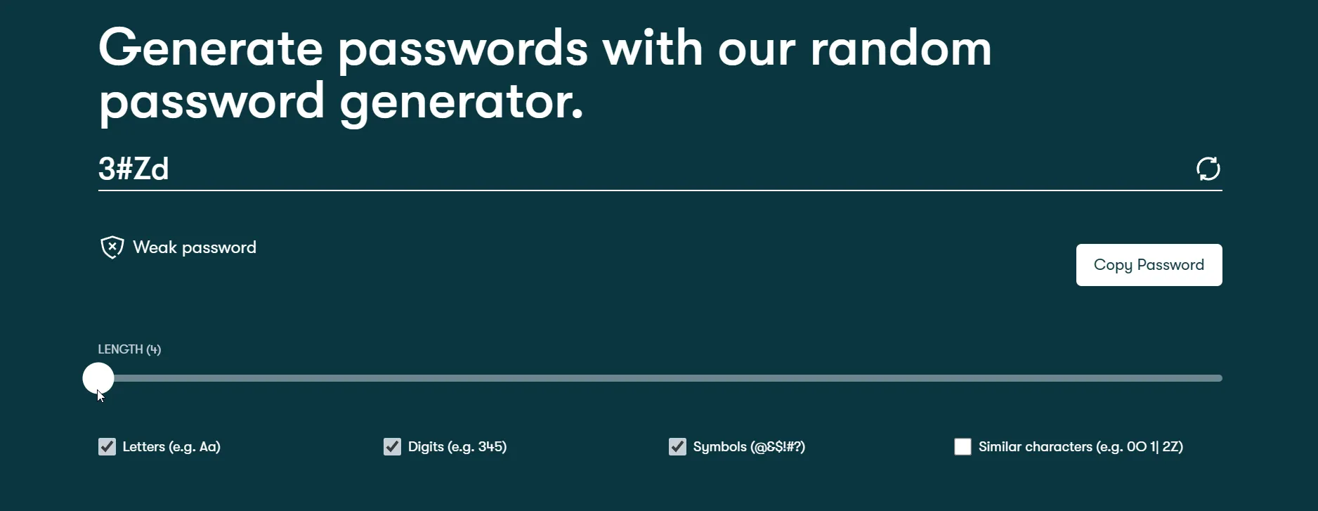 Příklad délky generátoru Passion Passion Dashlane GIF