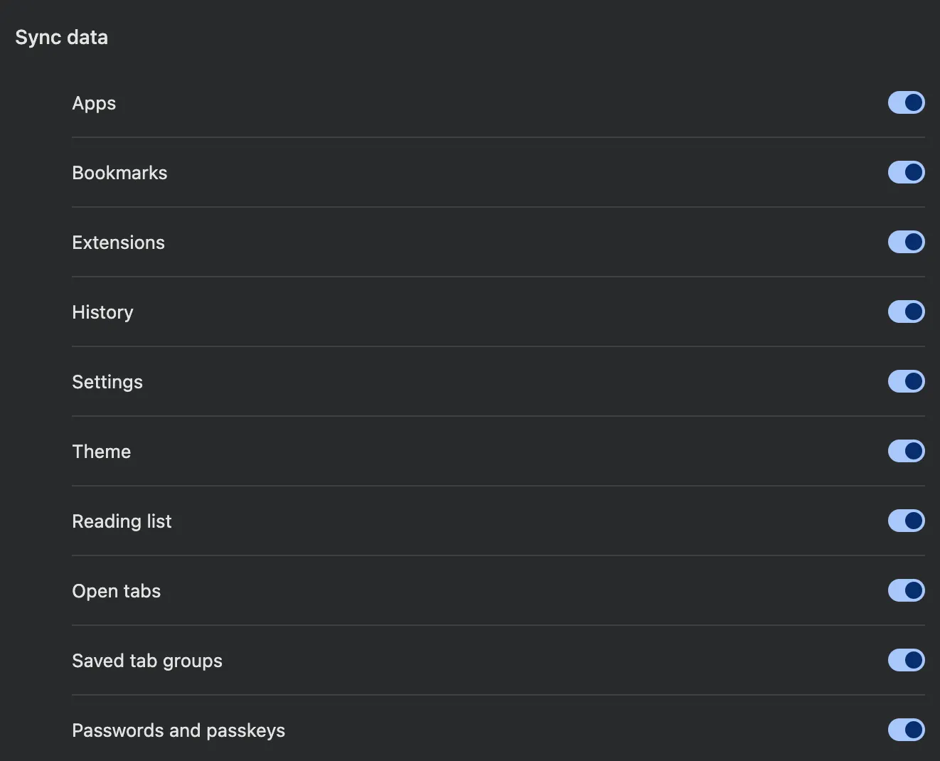 Automatickou synchronizací automobilu chromu můžete upravit to, co chcete synchronizovat