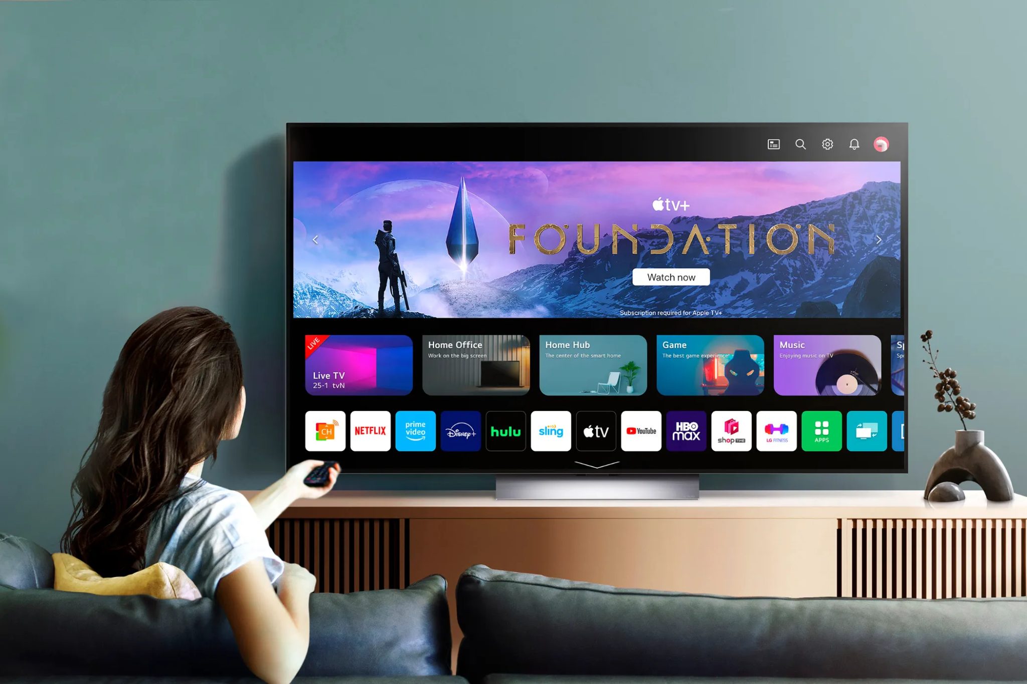 lg smart tv with webos showing